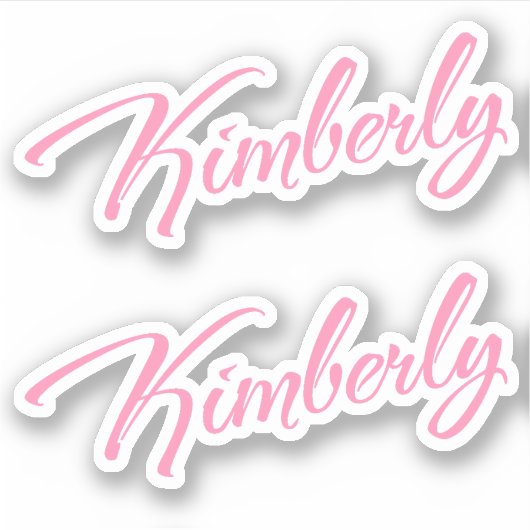 Kimberly Decorative Name in Pink x2 Aufkleber (Vorderseite)