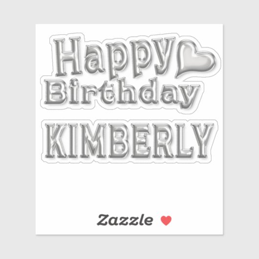 Kimberly Happy Birthday silver Aufkleber Sticker (Blatt)