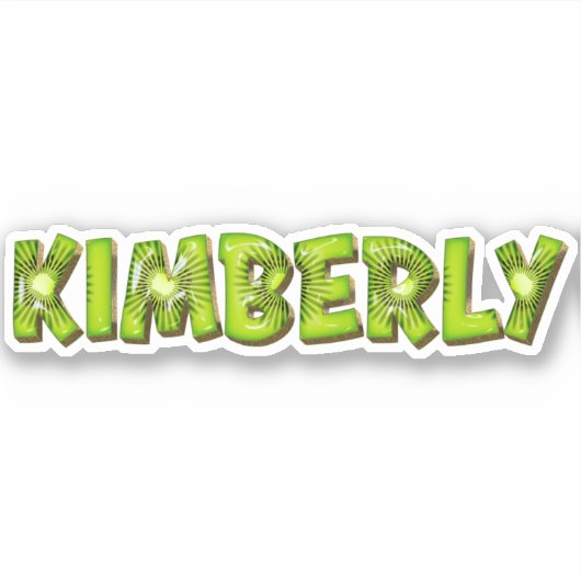 Kimberly Name Kiwi Design Aufkleber Sticker (Vorderseite)