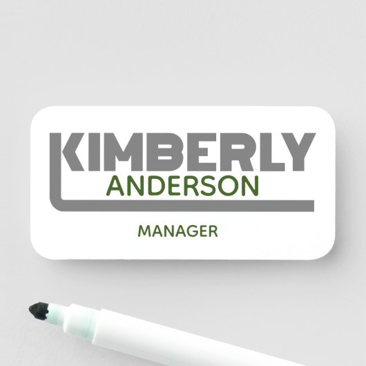 Kimberly Name Tag Namensschild (Beispiel)
