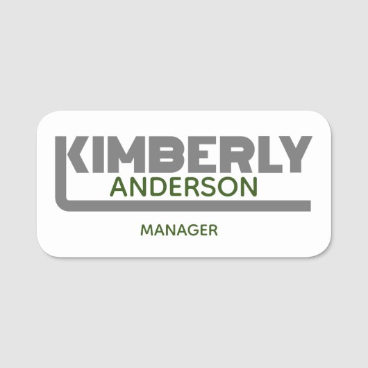 Kimberly Name Tag Namensschild (Vorderseite)