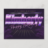 Kimberly Name Vorname lila Postkarte Geburtstag (Vorderseite)