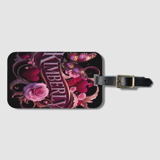 Kimberly's Blumenherz Gepäckanhänger (Vorderseite (Horizontal))