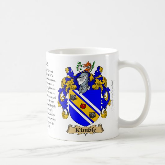 Kimble, der Ursprung, die Bedeutung und das Wappen Kaffeetasse (Rechts)