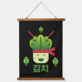 Kimchi Asian Food Wandteppich Mit Holzrahmen