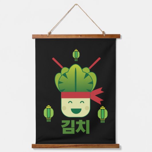 Kimchi Asian Food Wandteppich Mit Holzrahmen (Vorderseite)