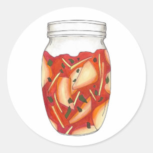 Kimchi Fermented Cabbage Koreanische Küche Runder Aufkleber
