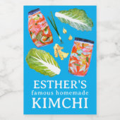 Kimchi Ingredients Watercolor HOMEMADE Custom  Lebensmitteletikett (Einzelnes Label)