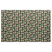 Kimchi Ingredients Watercolor Pattern Schwarz Stoff (Fat Quarter (45,7 x 55,9 cm))
