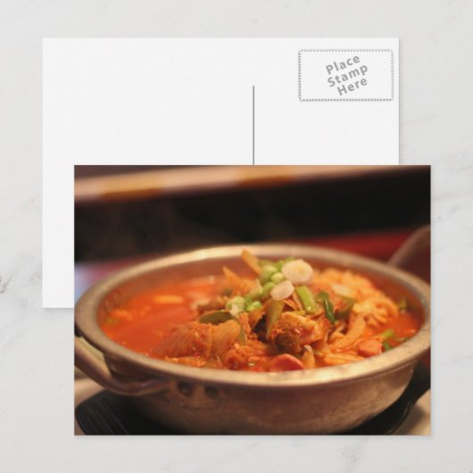 Kimchi Jjigae (Suppe) Postkarte (Vorne/Hinten)