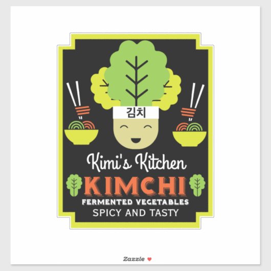 Kimchi Kitchen Zuhause Made Food Aufkleber (Blatt)