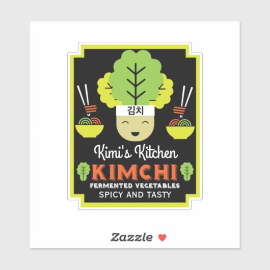 Kimchi Kitchen Zuhause Made Food Aufkleber (Blatt)