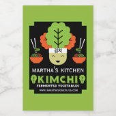 Kimchi Kitchen Zuhause Made Food Lebensmitteletikett (Einzelnes Label)