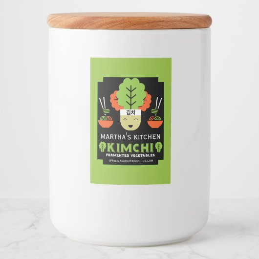 Kimchi Kitchen Zuhause Made Food Lebensmitteletikett (Vorderseite)