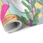 Kimchi Making Pattern – Illustrated Korean Food Wr Geschenkpapier (Rolleneckpunkt)