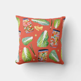 Kimchi Zutaten Fun Fermentation Wasserfarbe Kissen