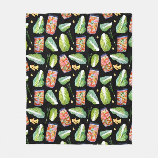 Kimchi Zutaten Geruchliche Fermentation Wasserfarb Fleecedecke (Vorderseite)