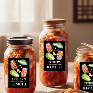 Kimchi-Zutaten Wasserfarbe SELBSTGEMACHT Individue Lebensmitteletikett