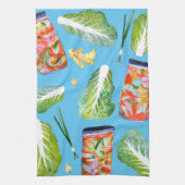 Kimchi Zutaten Wasserfarbener Fun Fermentation Geschirrtuch (Vertikal)