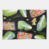 Kimchi Zutaten Wasserfarbener Fun Fermentation Geschirrtuch (Horizontal)