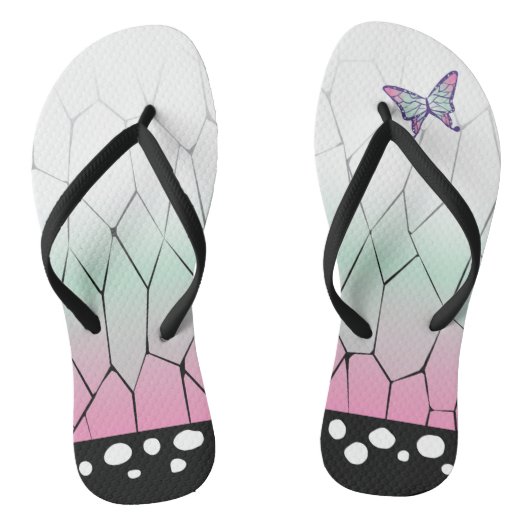 Kimetsu no Yaiba Shinobu Kocho Pair of Flip Flops Badesandalen (Fußbett)