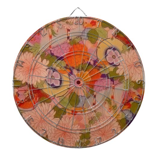 Kimono Blume Rosa Blumenmuster Dartscheibe (vorne)