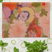 Kimono Blume Rosa Blumenmuster Handtuch (Gefaltet)