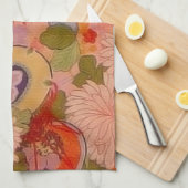 Kimono Blume Rosa Blumenmuster Handtuch (Viertel Falte)