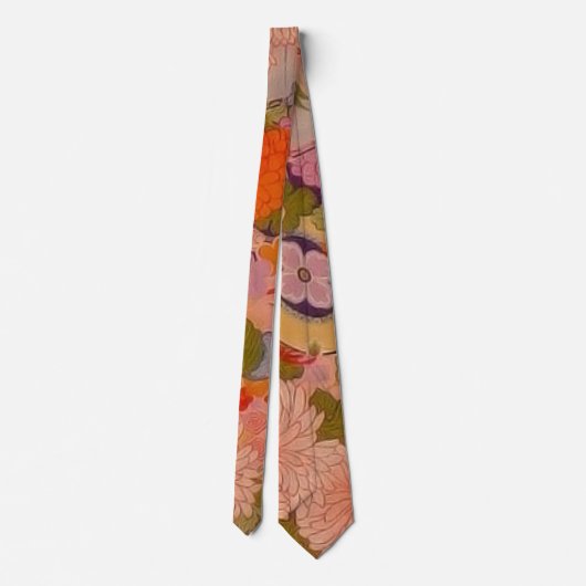 Kimono Blume Rosa Blumenmuster Krawatte (Rückseite)