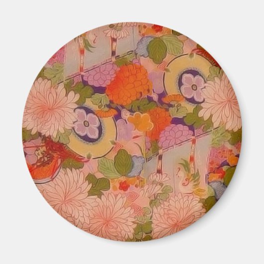 Kimono Blume Rosa Blumenmuster Magnet (Vorne)