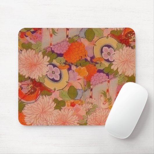 Kimono Blume Rosa Blumenmuster Mousepad (Mit Mouse)