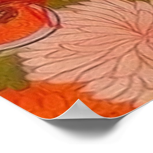 Kimono Blume Rosa Blumenmuster Poster (Ecke)