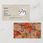Kimono Blume Rosa Blumenmuster Visitenkarte (Vorne/Hinten)