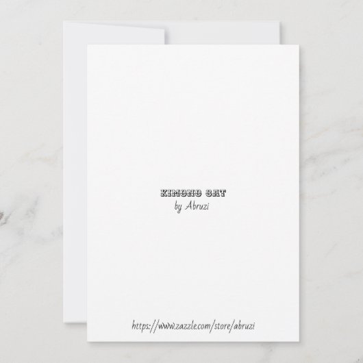 Kimono Cat Dankeskarte (Rückseite)