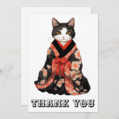 Kimono Cat Dankeskarte (Vorne/Hinten)