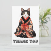 Kimono Cat Dankeskarte (Stehend Vorderseite)