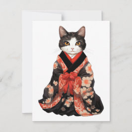 Kimono Cat Mitteilungskarte