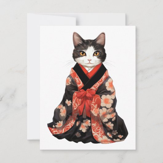 Kimono Cat Mitteilungskarte (Vorderseite)