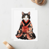 Kimono Cat Mitteilungskarte (Vorderseite/Rückseite Beispiel)