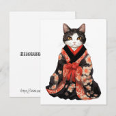 Kimono Cat Mitteilungskarte (Vorne/Hinten)