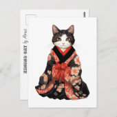 Kimono Cat Postkarte (Vorne/Hinten)