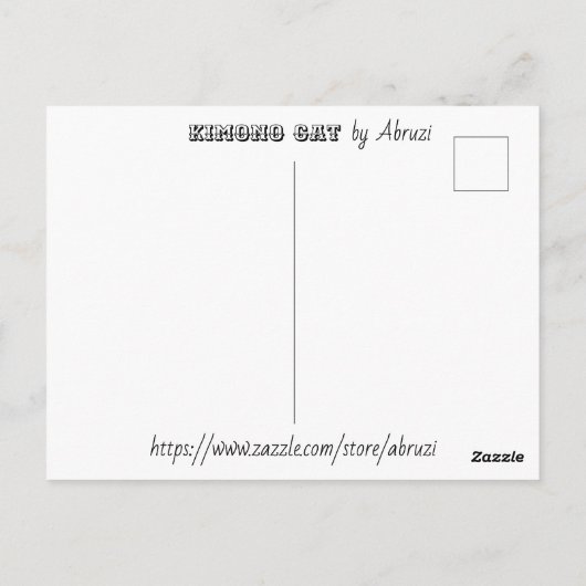 Kimono Cat Postkarte (Rückseite)