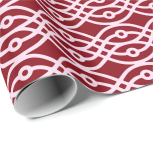 Kimono-Druck, burgunderrot und pink Geschenkpapier