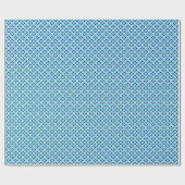 Kimono-Druck, Kobalt und Aqua Geschenkpapier (Flach)