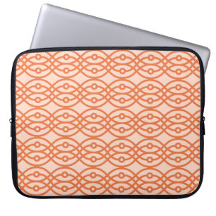 Kimono-Druck, Korallenorange Laptopschutzhülle