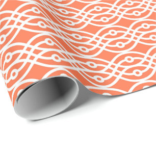 Kimono-Druck, orange und weiß Geschenkpapier