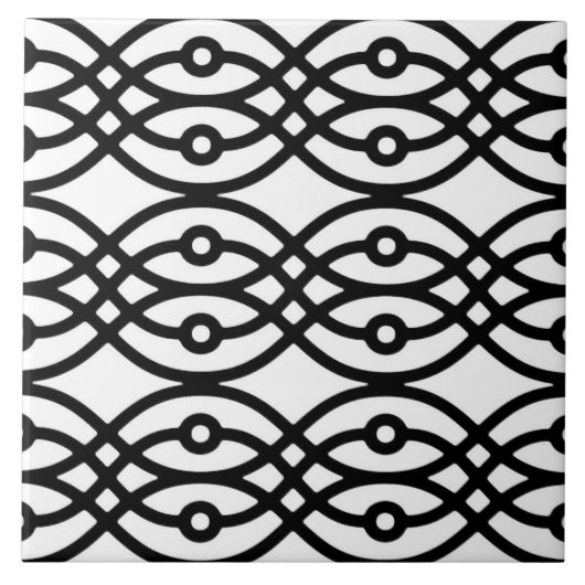 Kimono-Druck, schwarz auf weiß Fliese (Vorderseite)