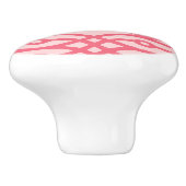 Kimono-Druck, tiefes Korallenrosa Keramikknauf (Seitenansicht)