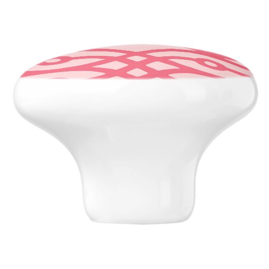 Kimono-Druck, tiefes Korallenrosa Keramikknauf (Seitenansicht)