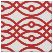 Kimono-Druck, weiß und dunkelrot Stoff (Nahaufnahme)